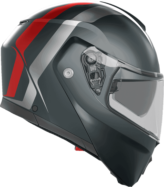 AGV 0100-2406 Streetmodular Helmet - Resia - Matte Gray/Silver/Red - Medium — image 5 of 5