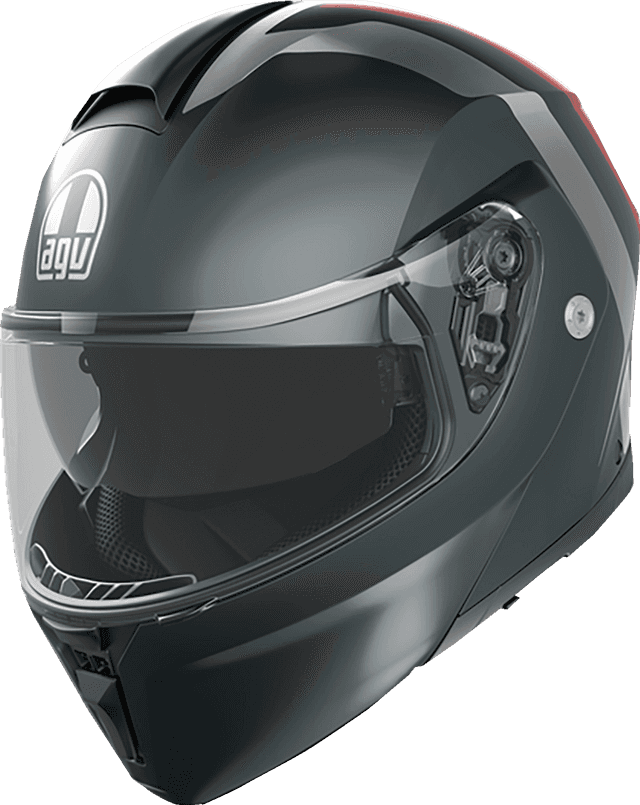 AGV 0100-2406 Streetmodular Helmet - Resia - Matte Gray/Silver/Red - Medium — image 4 of 5