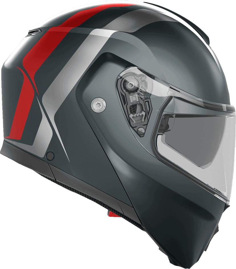 AGV 0100-2408 Streetmodular Helmet - Resia - Matte Gray/Silver/Red - XL — image 4 of 5