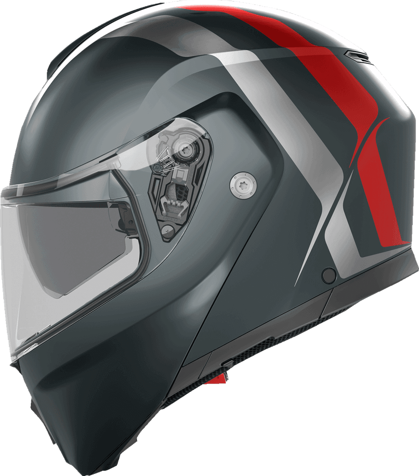 AGV 0100-2409 Streetmodular Helmet - Resia - Matte Gray/Silver/Red - 2XL — image 1 of 5