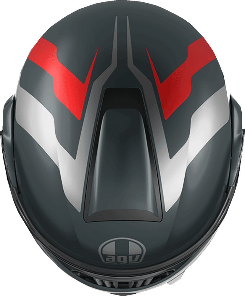 AGV 0100-2409 Streetmodular Helmet - Resia - Matte Gray/Silver/Red - 2XL — image 3 of 5