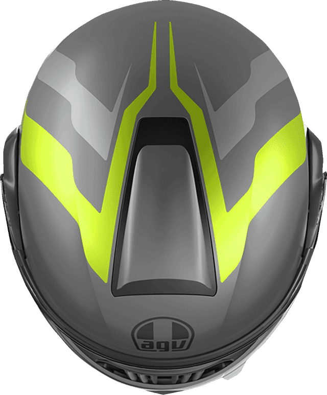 AGV 0100-2412 Streetmodular Helmet - Resia - Matte Gray/Black/Yellow Fluo - Large — image 4 of 5
