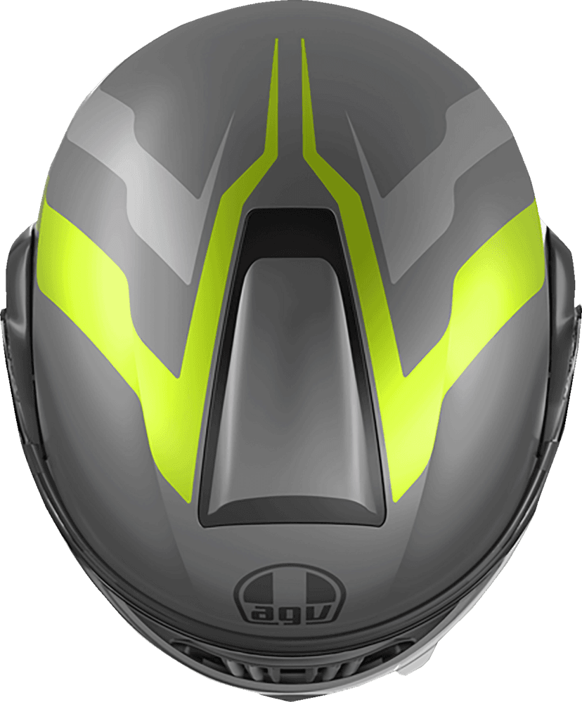 AGV 0100-2412 Streetmodular Helmet - Resia - Matte Gray/Black/Yellow Fluo - Large — image 4 of 5