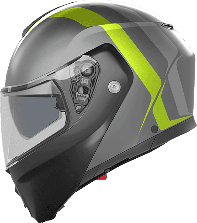 AGV 0100-2412 Streetmodular Helmet - Resia - Matte Gray/Black/Yellow Fluo - Large — image 1 of 5