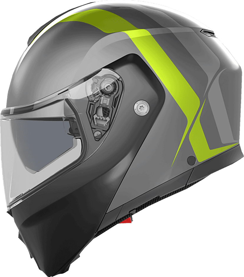 AGV 0100-2412 Streetmodular Helmet - Resia - Matte Gray/Black/Yellow Fluo - Large — image 1 of 5