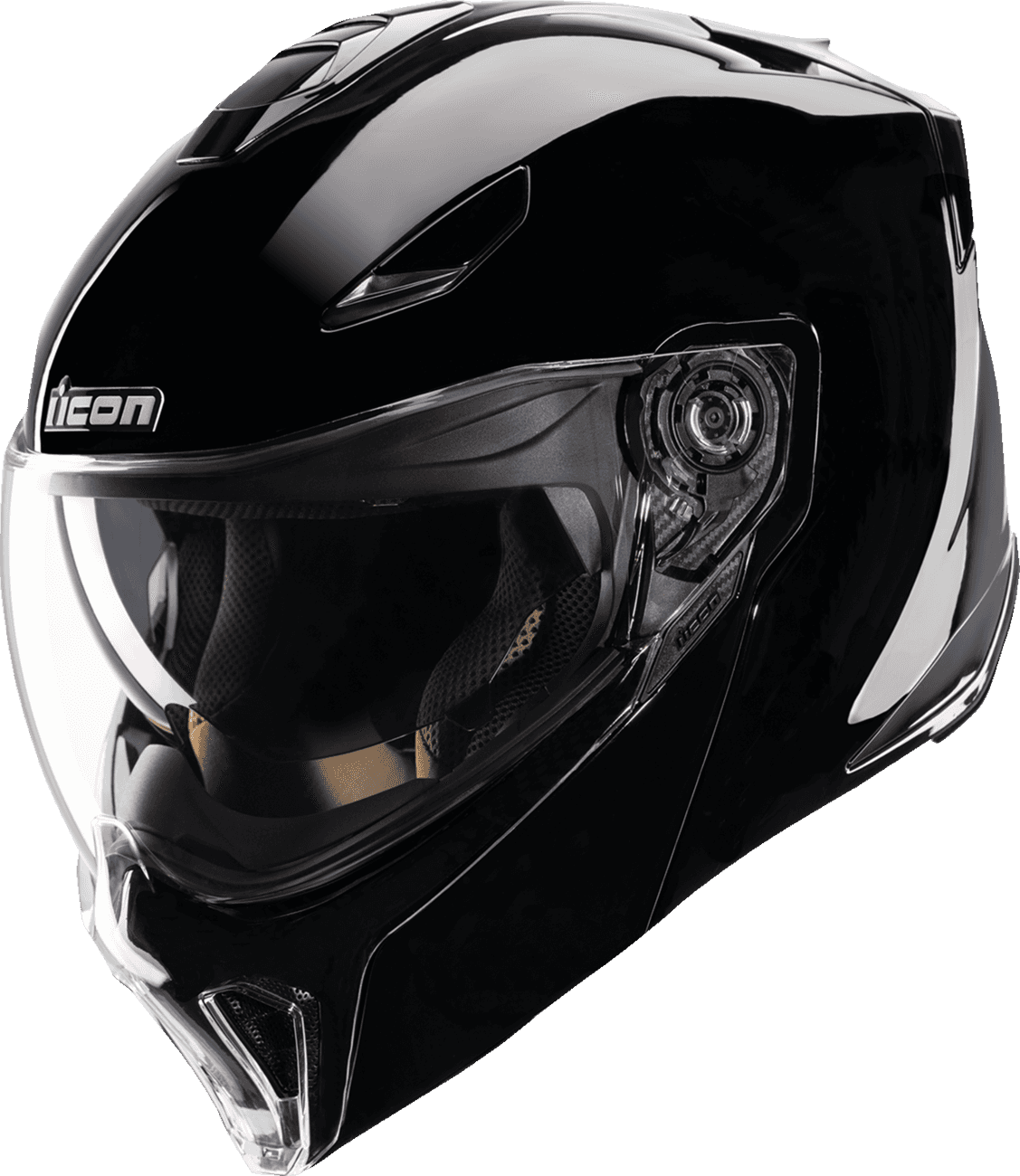 ICON 0100-2816 Threshold™ Modular Helmet - Solid - Gloss Black - 2XL