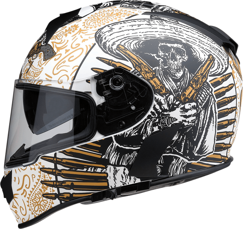 Z1R 0101-14164 Warrant Helmet - Sombrero - White/Gold - XS — image 3 of 7