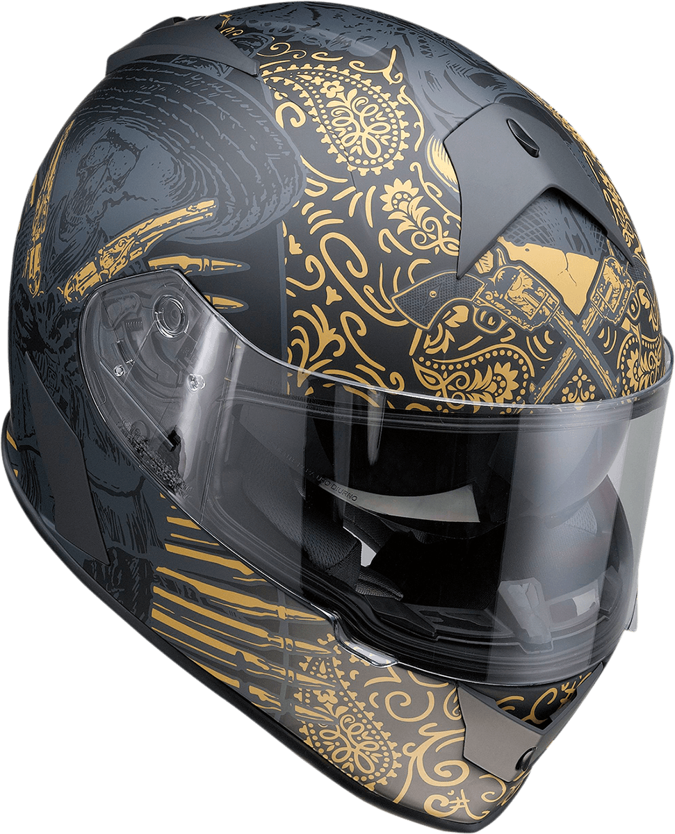Z1R 0101-14174 Warrant Helmet - Sombrero - Black/Gold - XL