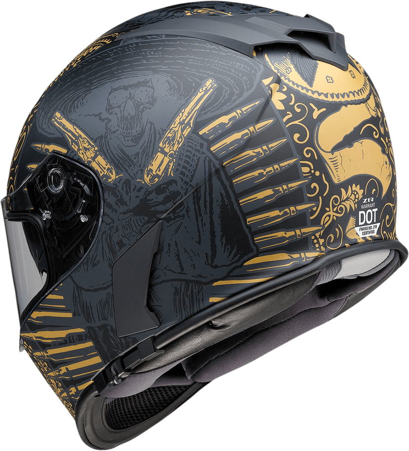 Z1R 0101-14175 Warrant Helmet - Sombrero - Black/Gold - 2XL — image 2 of 6