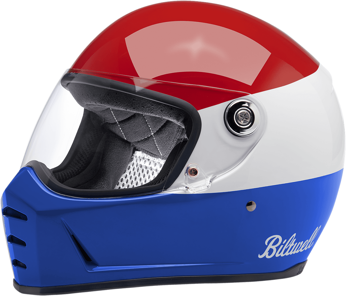 BILTWELL 0101-14347 Lane Splitter Helmet - Podium - Gloss Red/White/Blue - XS
