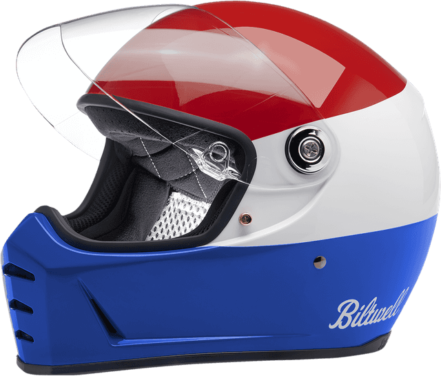 BILTWELL 0101-14348 Lane Splitter Helmet - Podium - Gloss Red/White/Blue - Small — image 2 of 7