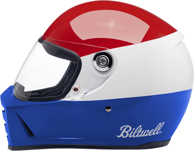 BILTWELL 0101-14348 Lane Splitter Helmet - Podium - Gloss Red/White/Blue - Small — image 7 of 7