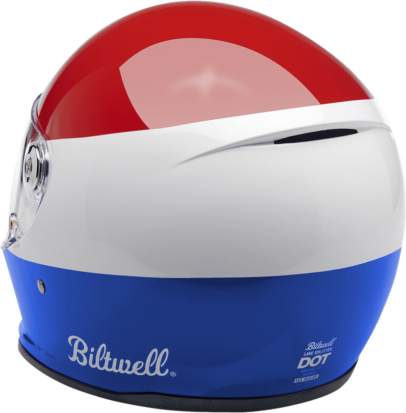 BILTWELL 0101-14352 Lane Splitter Helmet - Podium - Gloss Red/White/Blue - 2XL — image 4 of 7