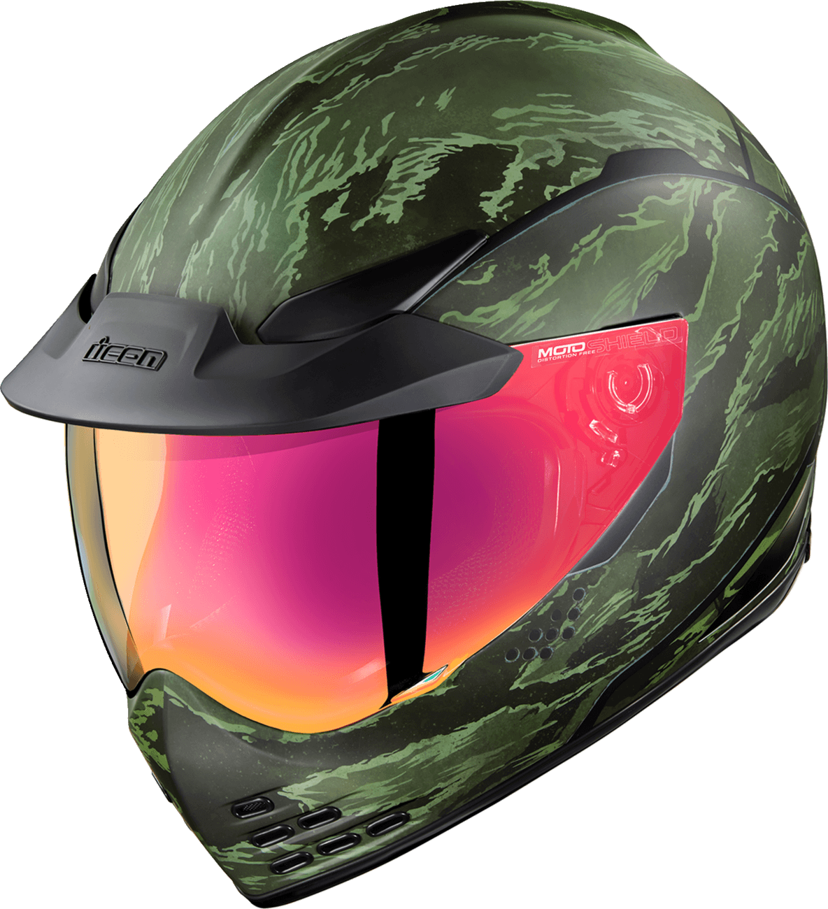 ICON 0101-14924 Domain™ Helmet - Tiger's Blood - Green - Small