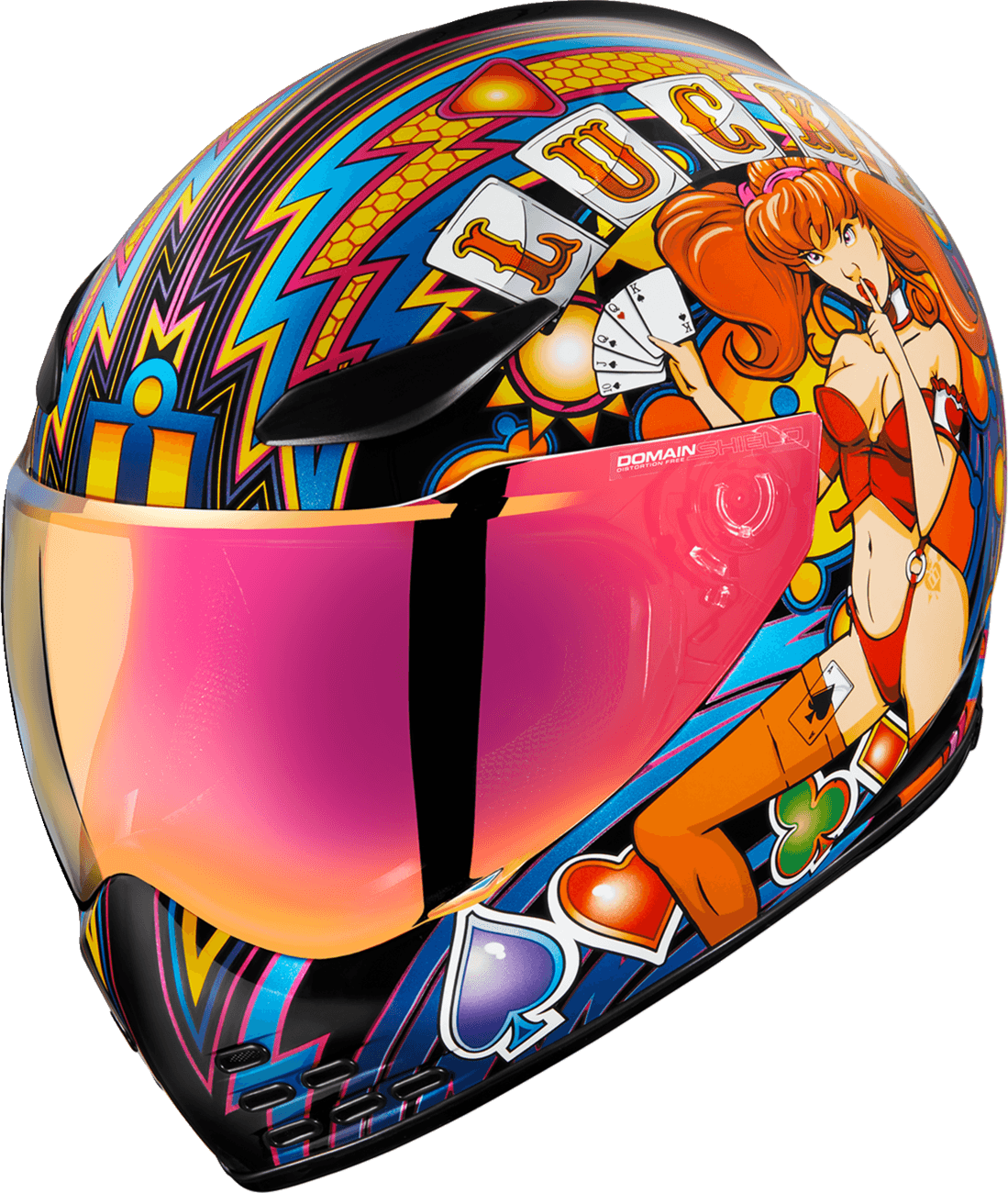 ICON 0101-14952 Domain™ Helmet - Lucky Lid 4 - Red - Small