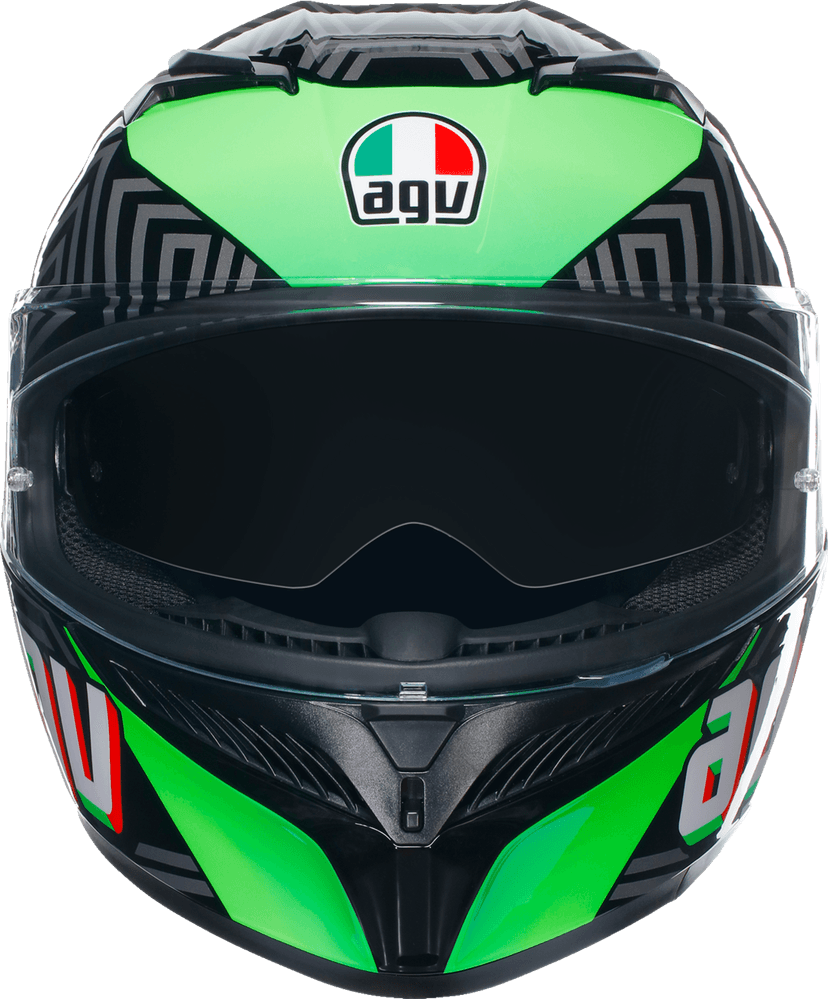 AGV 0101-15513 K3 Helmet - Kamaleon - Black/Red/Green - Small — image 6 of 7