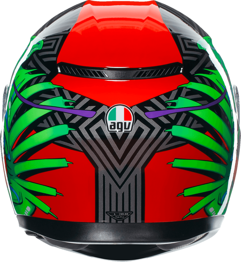 AGV 0101-15513 K3 Helmet - Kamaleon - Black/Red/Green - Small — image 4 of 7