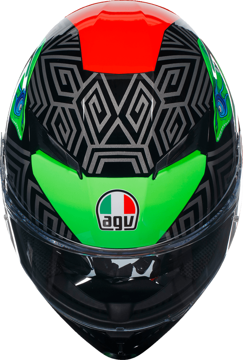 AGV 0101-15514 K3 Helmet - Kamaleon - Black/Red/Green - Medium — image 3 of 7