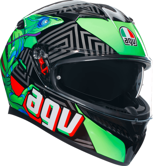 AGV 0101-15517 K3 Helmet - Kamaleon - Black/Red/Green - 2XL — image 1 of 7