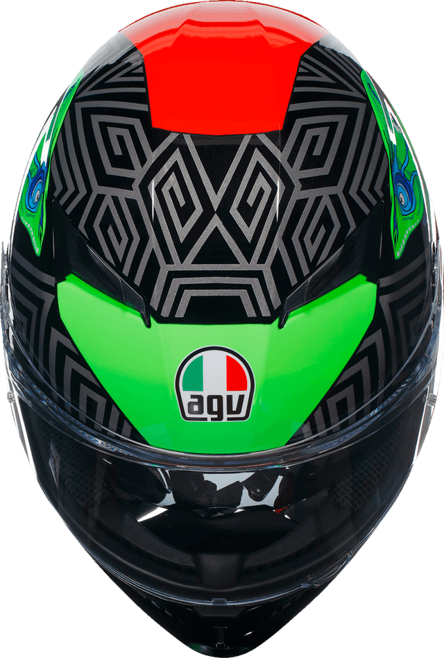 AGV 0101-15517 K3 Helmet - Kamaleon - Black/Red/Green - 2XL — image 2 of 7