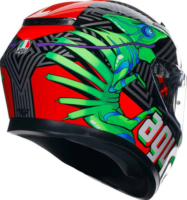 AGV 0101-15517 K3 Helmet - Kamaleon - Black/Red/Green - 2XL — image 6 of 7
