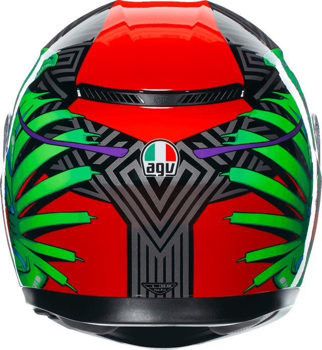 AGV 0101-15517 K3 Helmet - Kamaleon - Black/Red/Green - 2XL — image 7 of 7