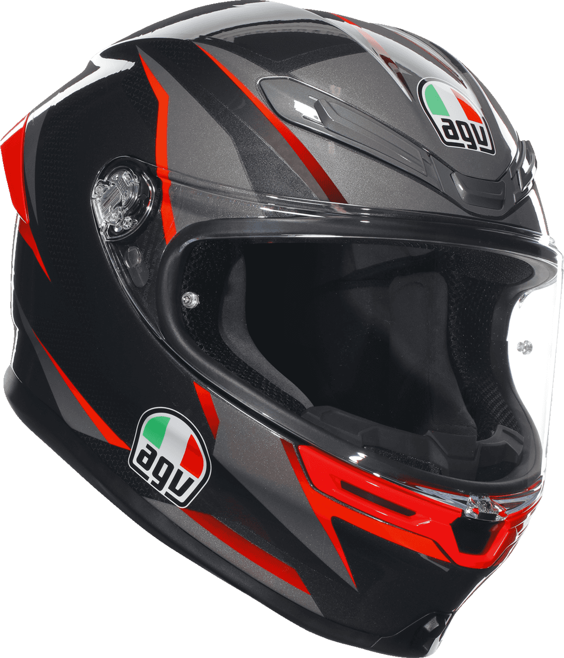 AGV 0101-15626 K6 S Helmet - Slashcut - Black/Gray/Red - 2XL