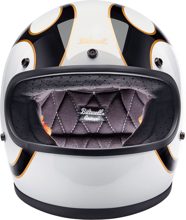 BILTWELL 0101-16333 Gringo Helmet - Flames - White/Black - Small — image 7 of 7