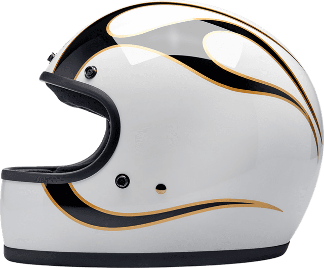 BILTWELL 0101-16585 Gringo Helmet - Flames - White/Black - 2XL — image 2 of 7