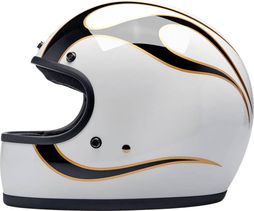 BILTWELL 0101-16585 Gringo Helmet - Flames - White/Black - 2XL — image 2 of 7