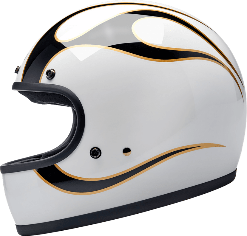 BILTWELL 0101-16585 Gringo Helmet - Flames - White/Black - 2XL — image 5 of 7