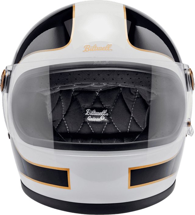 BILTWELL 0101-16609 Gringo S Helmet - Gloss White/Black Tracker - XS — image 4 of 8