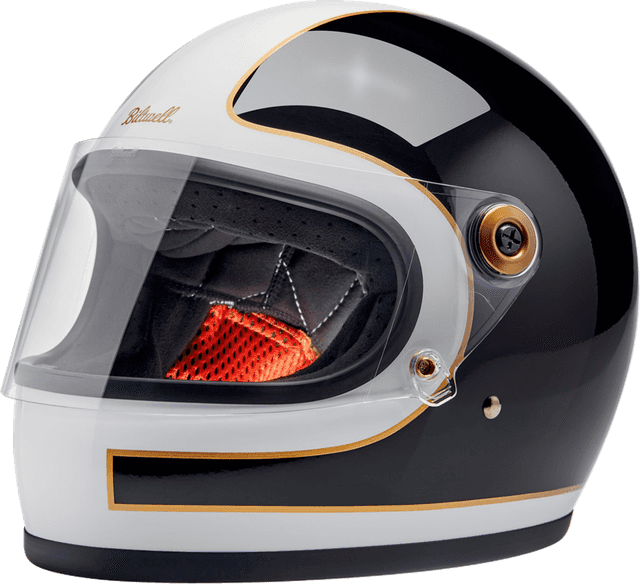 BILTWELL 0101-16609 Gringo S Helmet - Gloss White/Black Tracker - XS — image 1 of 8