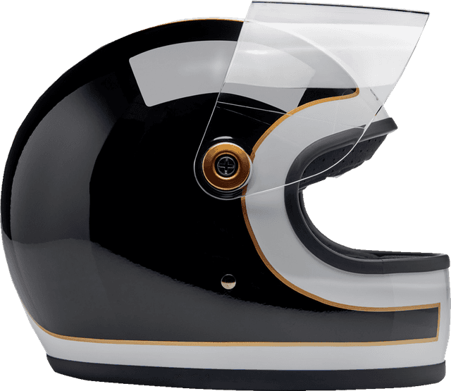 BILTWELL 0101-16609 Gringo S Helmet - Gloss White/Black Tracker - XS — image 7 of 8