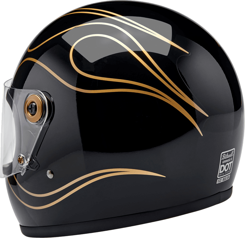 BILTWELL 0101-16615 Gringo S Helmet - Gloss Black Flames - XS — image 3 of 9