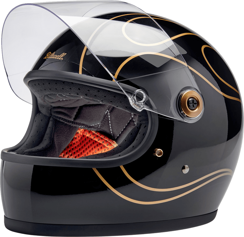 BILTWELL 0101-16615 Gringo S Helmet - Gloss Black Flames - XS — image 6 of 9