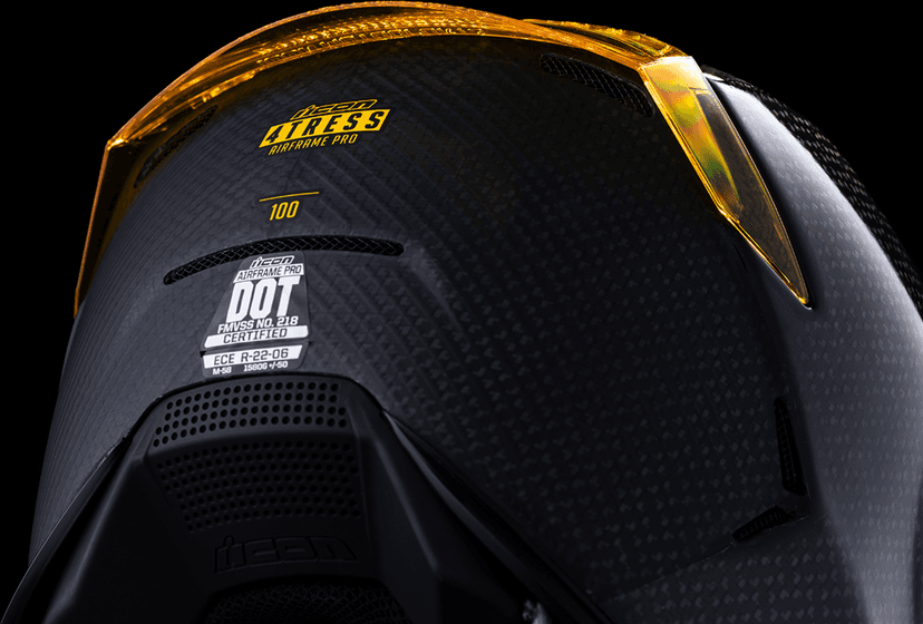 ICON 0101-16660 Airframe Pro™ Helmet - Carbon 4Tress - Yellow - Small — image 4 of 9