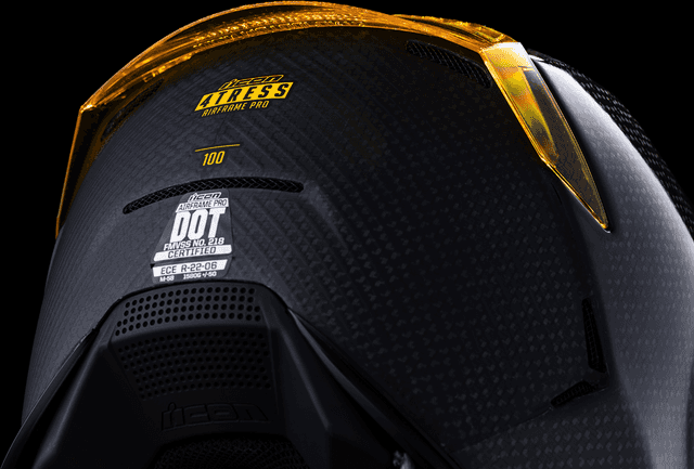ICON 0101-16662 Airframe Pro™ Helmet - Carbon 4Tress - Yellow - Large — image 7 of 9