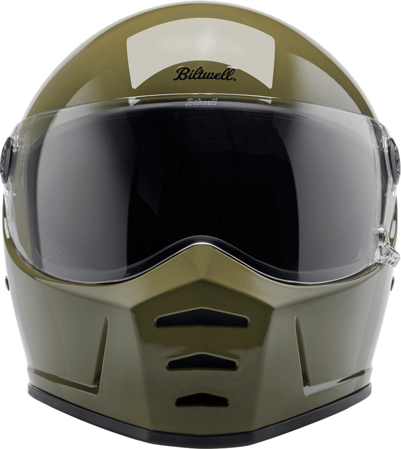 BILTWELL 0101-16704 Lane Splitter Helmet - Gloss Olive Green - XS — image 6 of 10