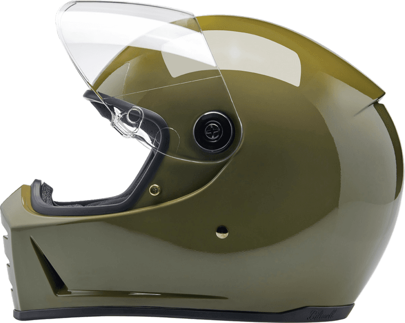 BILTWELL 0101-16705 Lane Splitter Helmet - Gloss Olive Green - Small — image 5 of 10