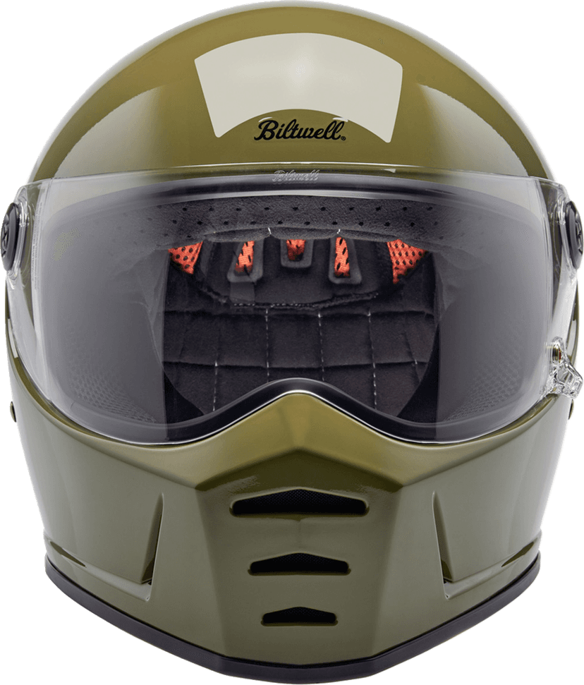 BILTWELL 0101-16706 Lane Splitter Helmet - Gloss Olive Green - Medium — image 2 of 10