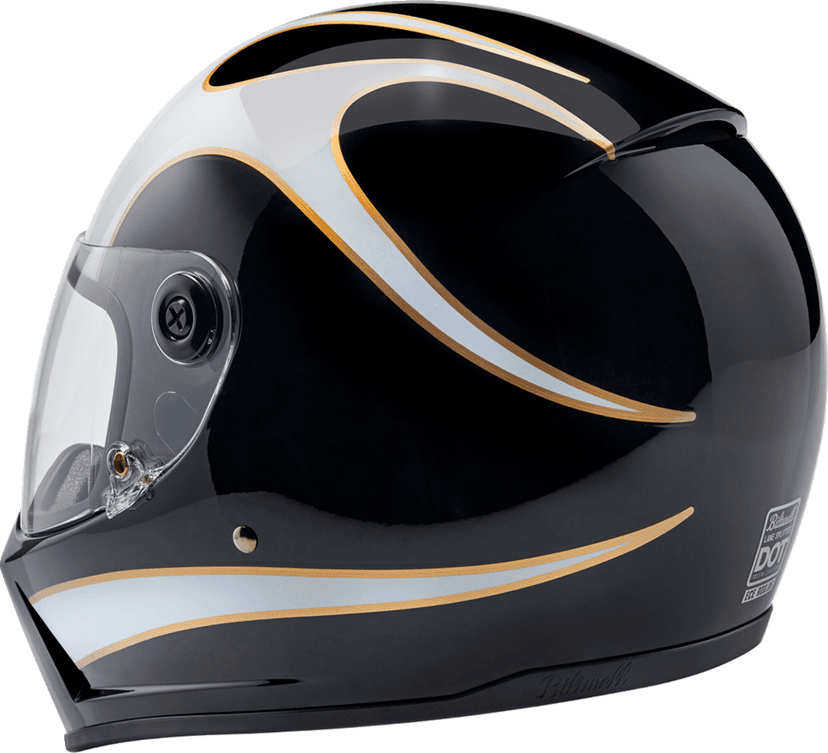 BILTWELL 0101-16728 Lane Splitter Helmet - Gloss Black/White Flames - XS — image 3 of 9