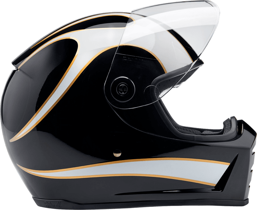 BILTWELL 0101-16732 Lane Splitter Helmet - Gloss Black/White Flames - XL — image 7 of 9