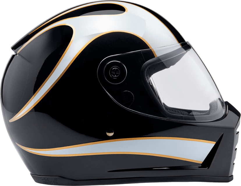 BILTWELL 0101-16732 Lane Splitter Helmet - Gloss Black/White Flames - XL — image 8 of 9