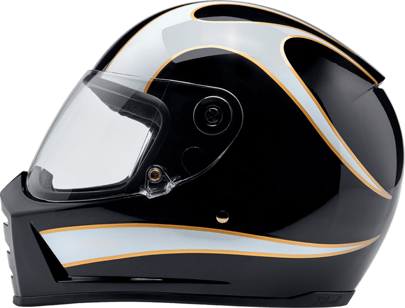 BILTWELL 0101-16732 Lane Splitter Helmet - Gloss Black/White Flames - XL — image 6 of 9