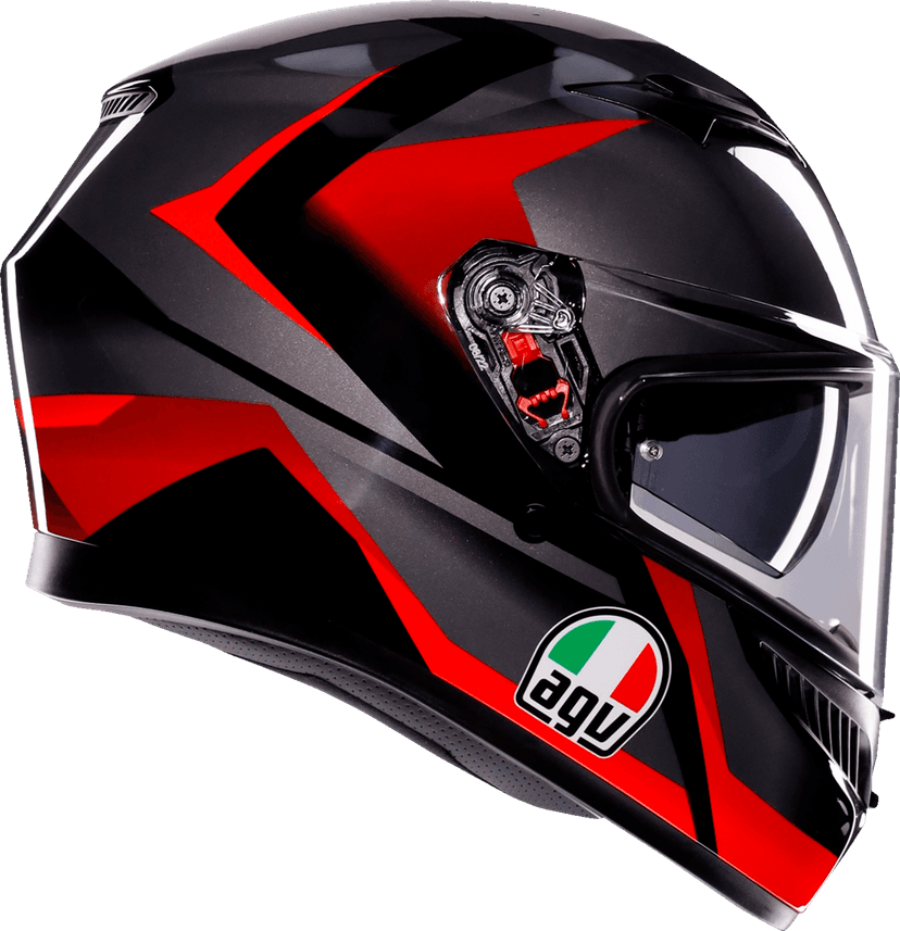 AGV 0101-17156 K3 Helmet - Striga - Black/Gray/Red - Small — image 2 of 6