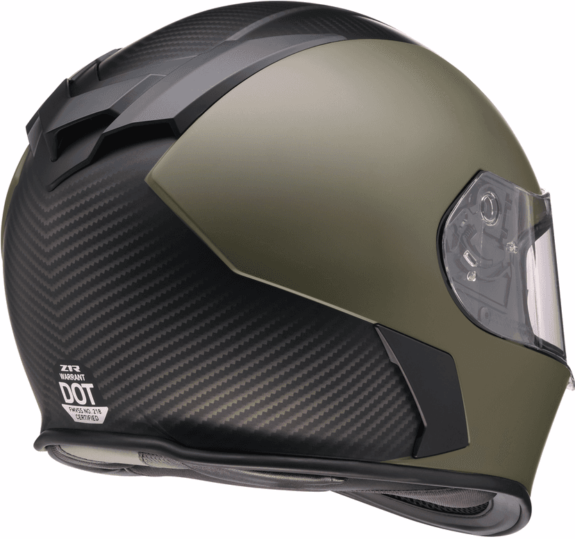 Z1R 0101-17432 Warrant Helmet - Carbon - Green - XS — image 3 of 3
