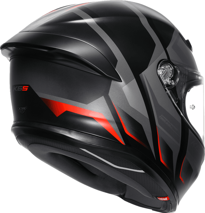 AGV 0101-17950 K6 S Helmet - Karve - Matte Black/Gray/Red - 2XL — image 3 of 7