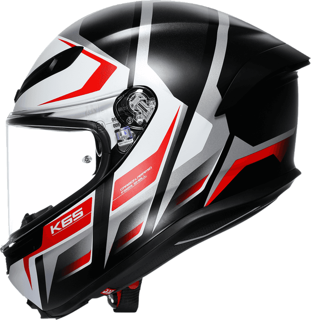 AGV 0101-17954 K6 S Helmet - Karve - Matte Black/White/Red - XL — image 5 of 7