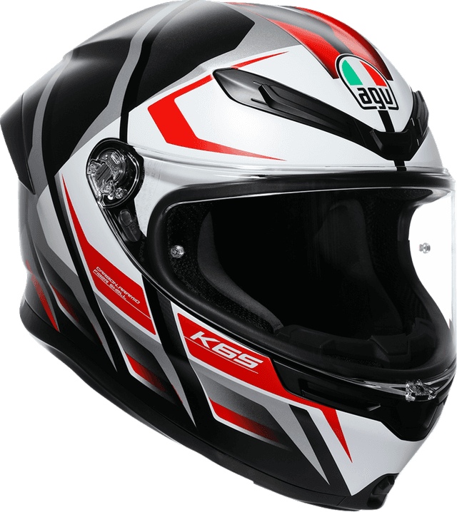 AGV 0101-17954 K6 S Helmet - Karve - Matte Black/White/Red - XL — image 1 of 7